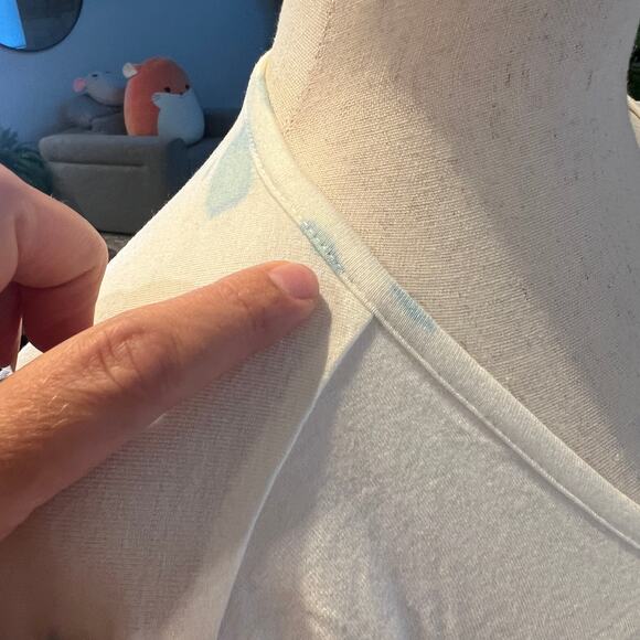 TALBOTS Women's Pleated Sleeve Crewneck Top Size S In White - Picture 6 of 13